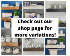 Floating Shelf with Coffee Mug Hooks | Stained
