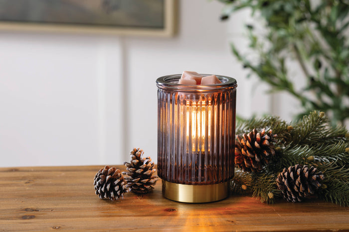 Black Fluted Glass Illumination Fragrance Warmer