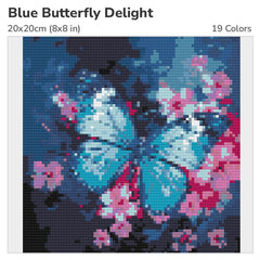 Blue Butterfly 20x20cm Delight Diamond Painting Kit-Heartful Diamonds