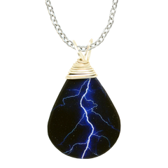 Blue Lightning Necklace, Sterling Silver Earwires, Item# 4009x
