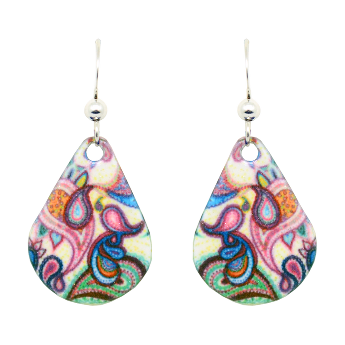 Boho Paisley Earrings, Sterling Silver Earwires, Item# 1719