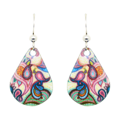Boho Paisley Earrings, Sterling Silver Earwires, Item# 1719