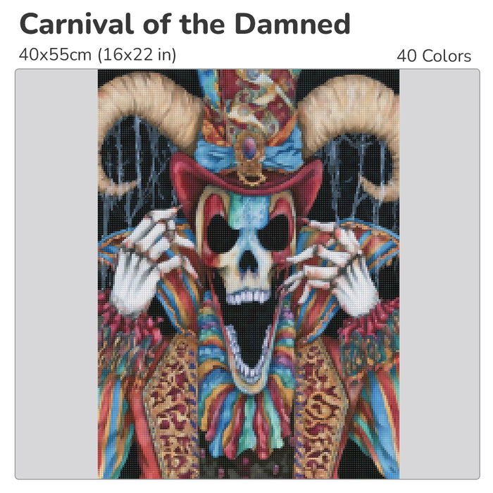 Carnival of the Damned Diamond Painting Kit-40x55cm (16x22 in)-Heartful Diamonds