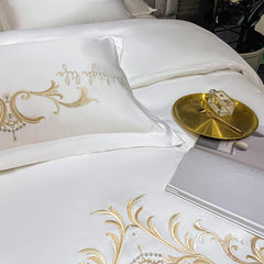 Chic Embroidery Satin Cotton Comforter Bedding Set - Queen & King Size
