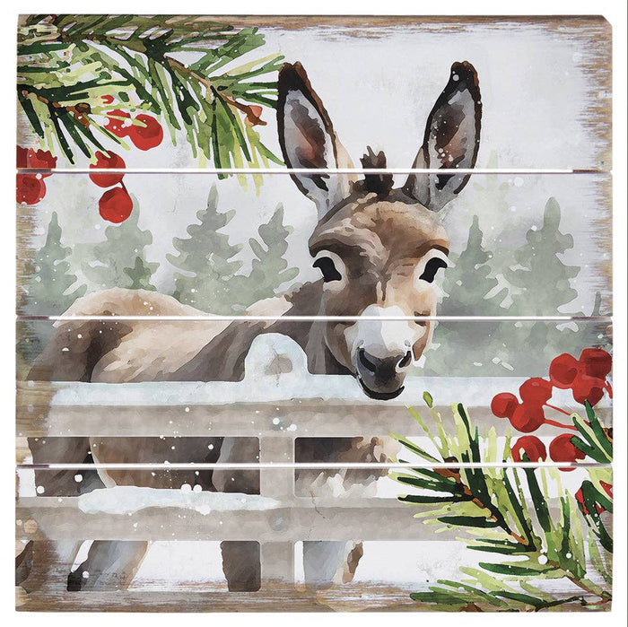 Christmas Donkey - Perfect Pallet Petites: 6" x 6" x 1"