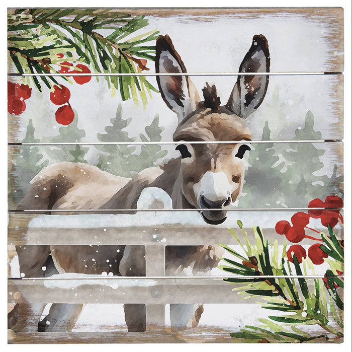 Christmas Donkey - Perfect Pallet Petites: 6" x 6" x 1"