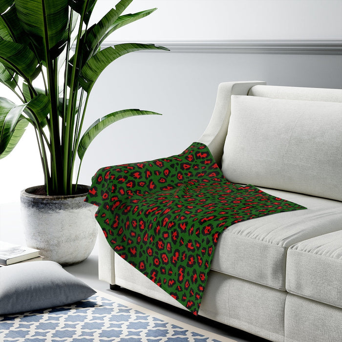 Christmas Leopard Velveteen Plush Blanket All Over Prints