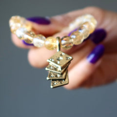 citrine bracelet with four aces charm