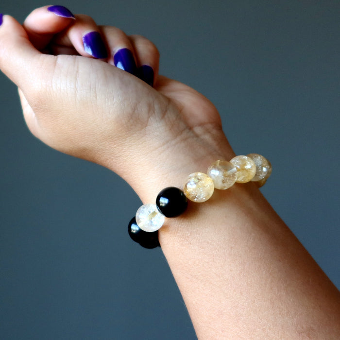 citrine rainbow obsidian bracelet
