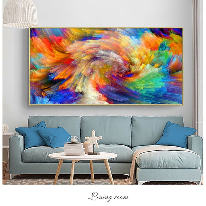 Colorful Dreams: Rainbow Cloud Splash Abstract