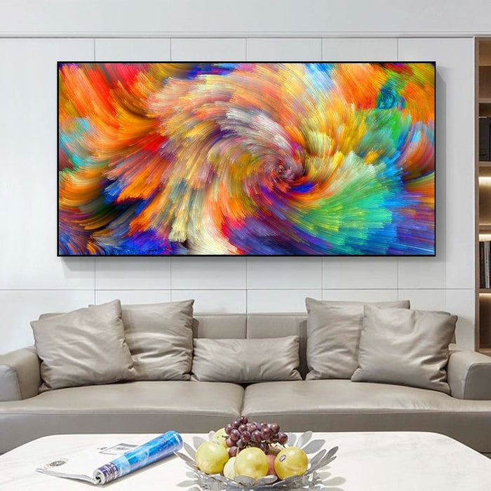 Colorful Dreams: Rainbow Cloud Splash Abstract