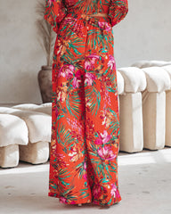 Coral Reef Sunsets Wide Leg Pants