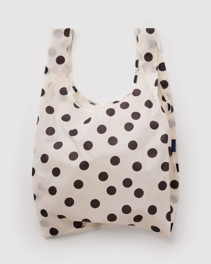 Cream and Black Polka Dot Reusable Bag