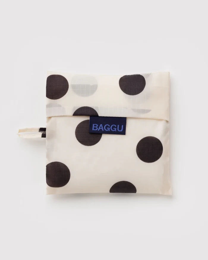 Cream and Black Polka Dot Reusable Bag