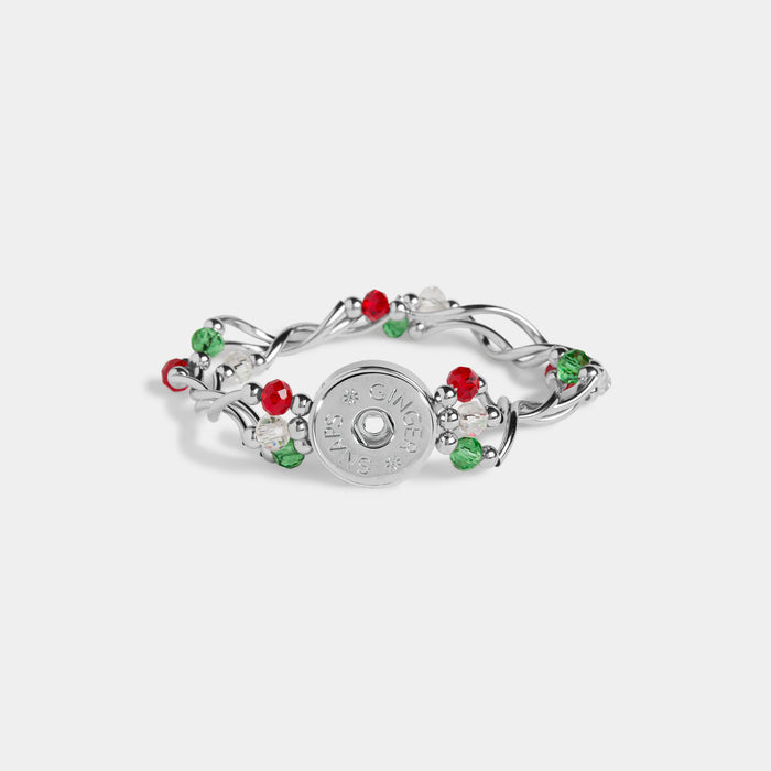 Curly Christmas Stretch Bracelet - Silver