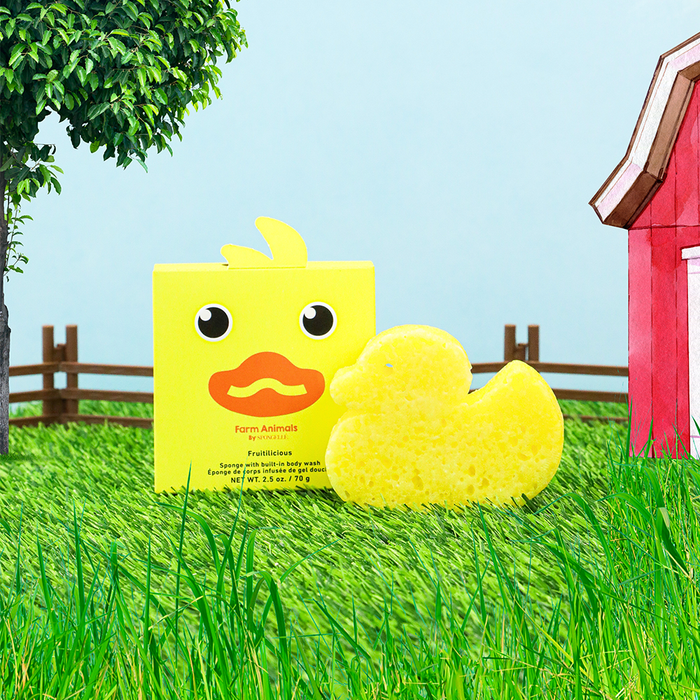 Danny Duck | Farm Animals Bath Sponge - 7+ Washes