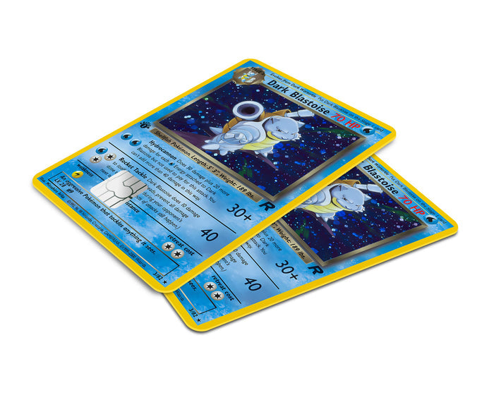 Anime Town Creations Credit Card Dark Blastoise Pokemon Card Window Skins - Anime Pokemon Credit Card Skin