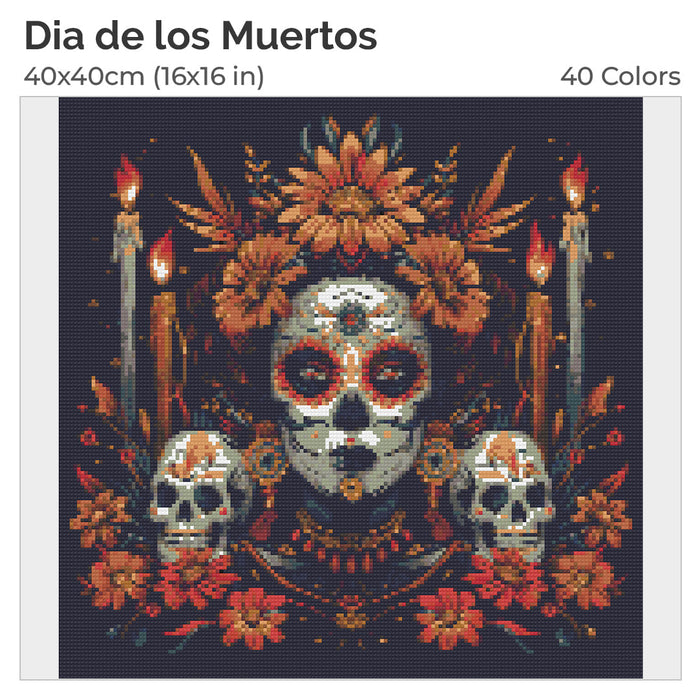 Dia de los Muertos Diamond Painting Kit-40x40cm (16x16 in)-Heartful Diamonds