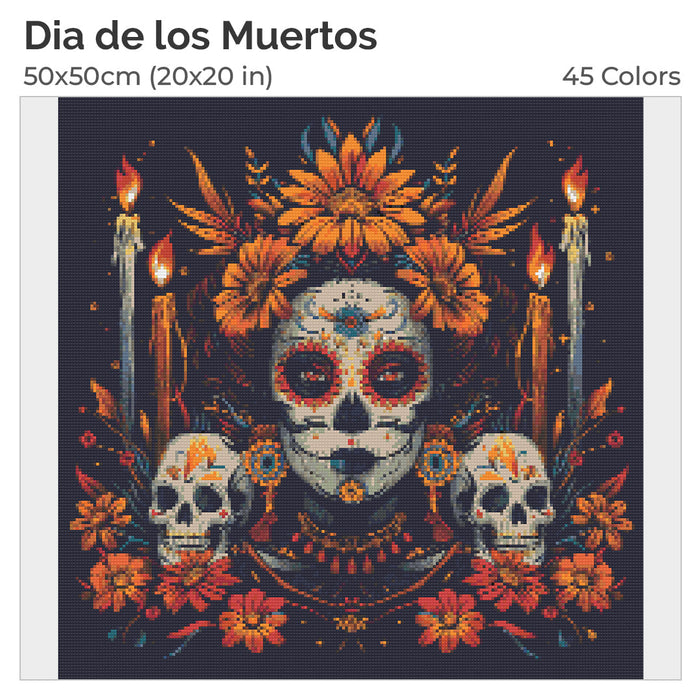 Dia de los Muertos Diamond Painting Kit-40x40cm (16x16 in)-Heartful Diamonds