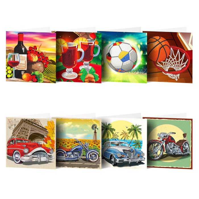 Greeting Cards Set of 8 Diamond Art-Heartful Diamonds