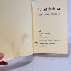 Direttissima: The Eiger Assault by Peter Gillman and Dougal Haston (1966), Hardcover with Dust Jacket