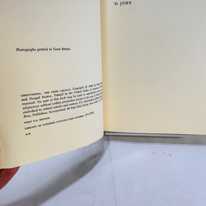 Direttissima: The Eiger Assault by Peter Gillman and Dougal Haston (1966), Hardcover with Dust Jacket