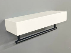 Driftwood Floating Shelf- Round Matte Black Towel Bar