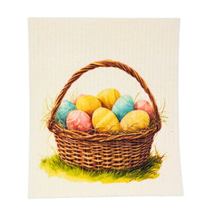 Easter Egg Basket Spring Swedish Dishcloths - Easter Decor