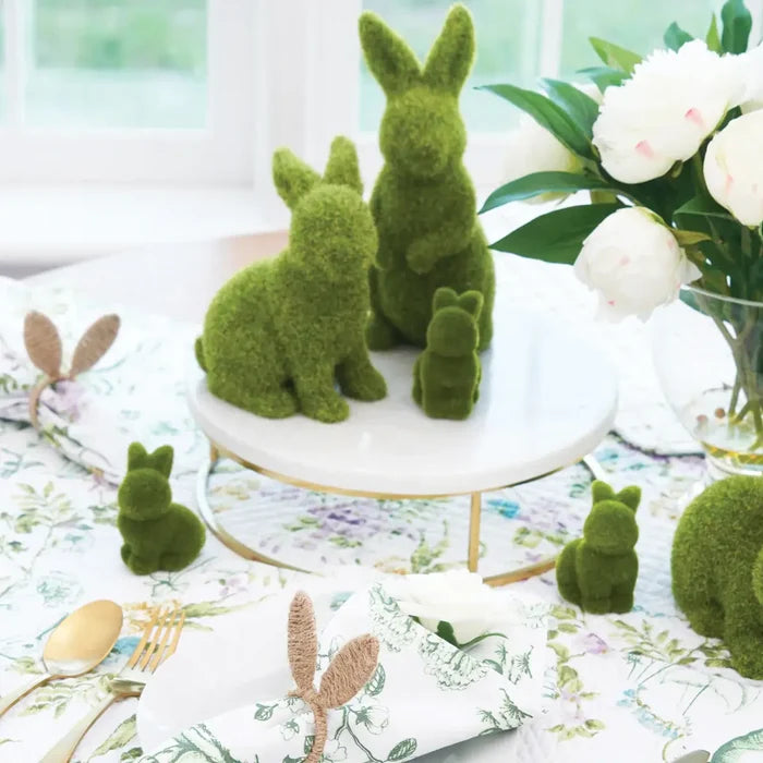 Easter Flocked Standing Bunny Decorative Figurine