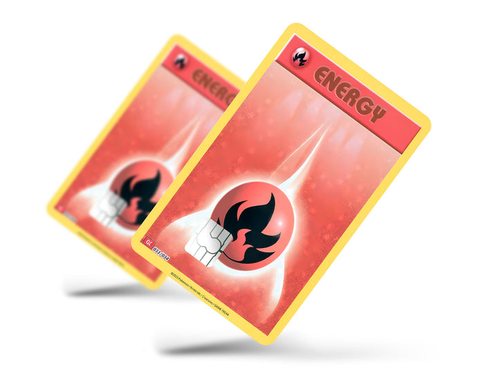 Anime Town Creations Credit Card Fire Energy Pokemon Card Full Skins - Anime Pokemon Credit Card Skin