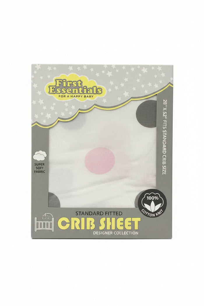 First Essentials Fitted Cotton Standard Crib Sheet