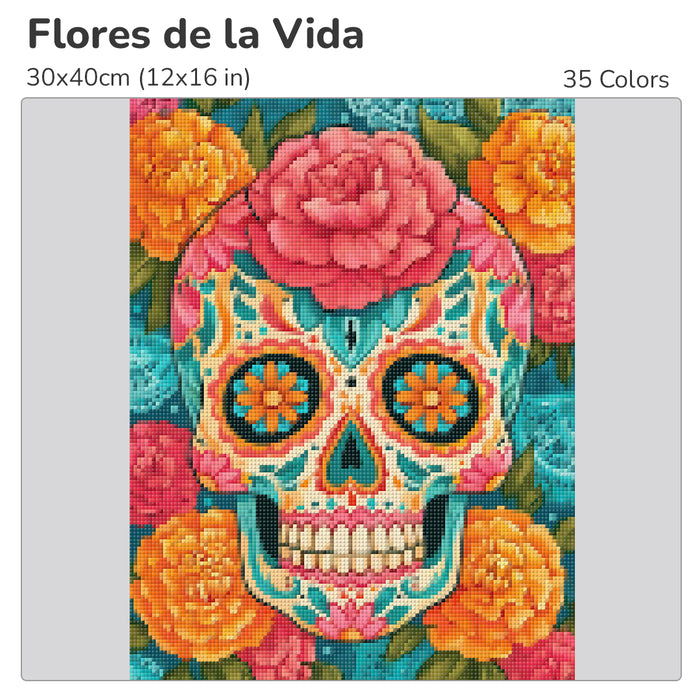 Flores de la Vida Diamond Painting Kit-30x40cm (12x16 in)-Heartful Diamonds