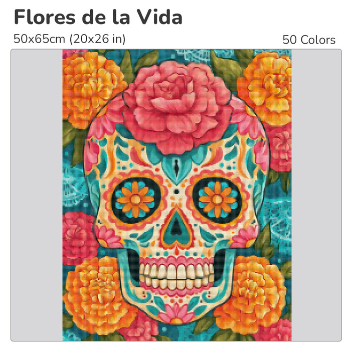 Flores de la Vida Diamond Painting Kit-40x55cm (16x22 in)-Heartful Diamonds