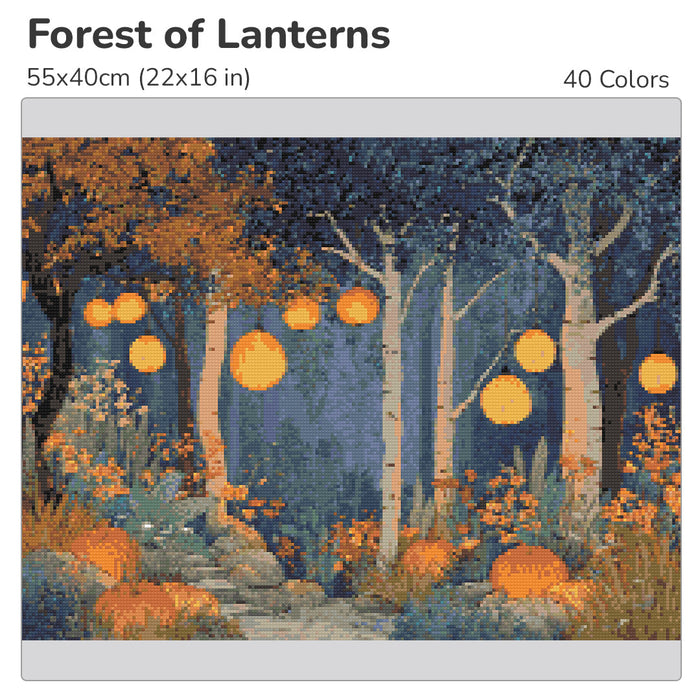 Forest of Lanterns Diamond Painting Kit-55x40cm (22x16 in)-Heartful Diamonds