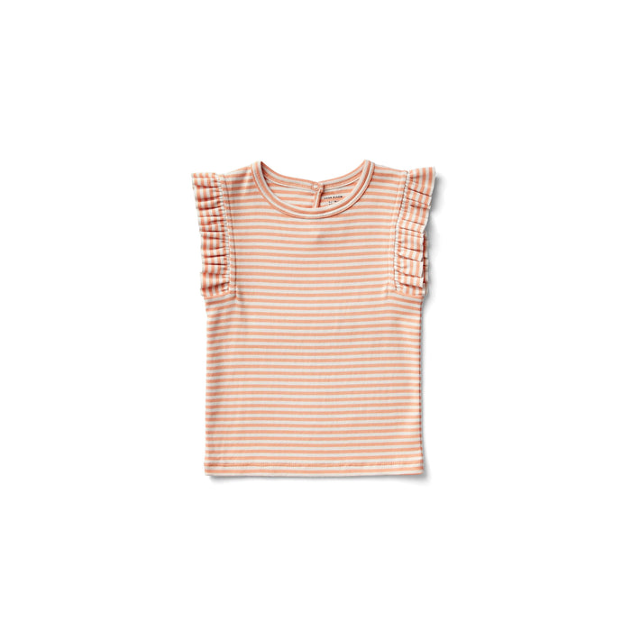 Frill Tee in Stripe, Gumdrop