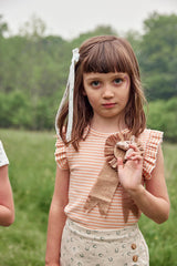 Frill Tee in Stripe, Gumdrop