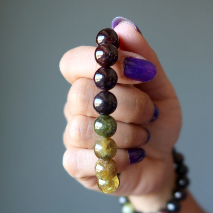 red and green garnet bracelet