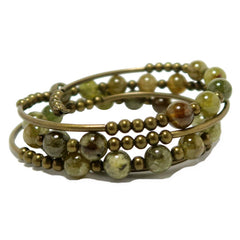 green garnet coil bracelet