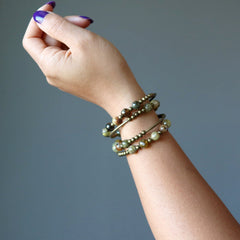 green garnet coil bracelet