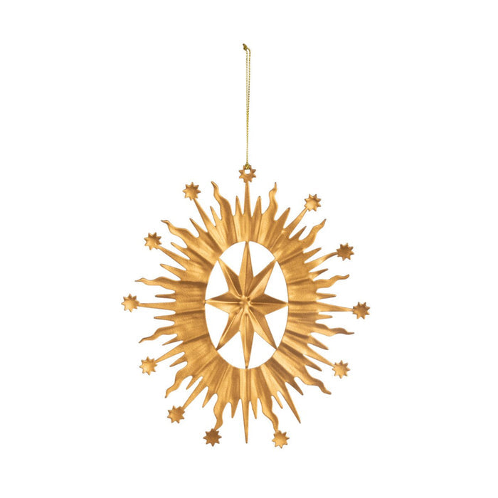 Gold Metal Star of Bethlehem Ornament