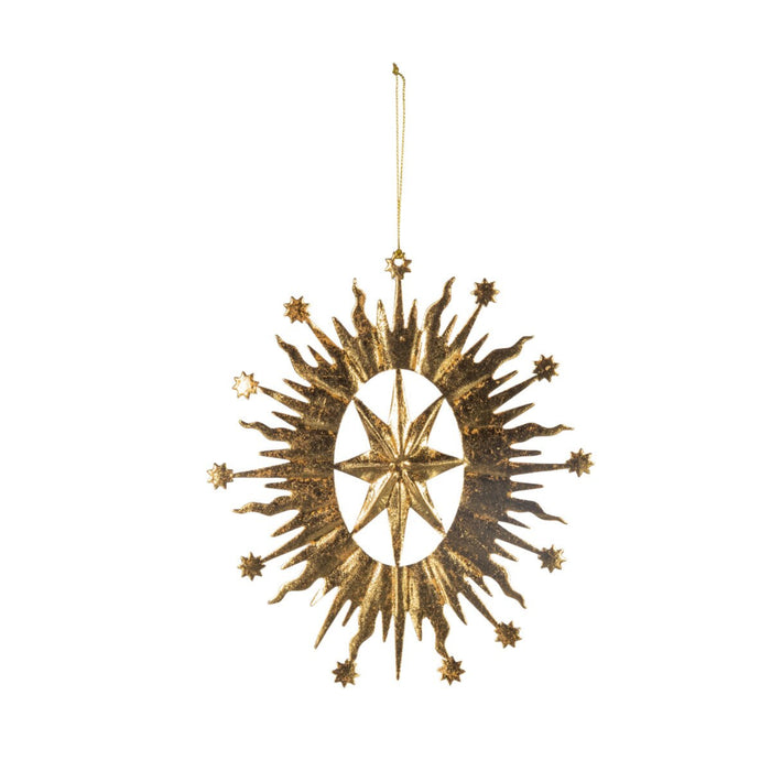 Gold Metal Star of Bethlehem Ornament