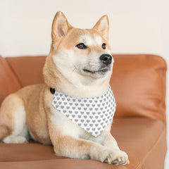 Gray Heart Pet Bandana Collar, Pet Bandana, Gray and White Pet Collar, Buffalo Plaid, Fall Pet Bandana Pets
