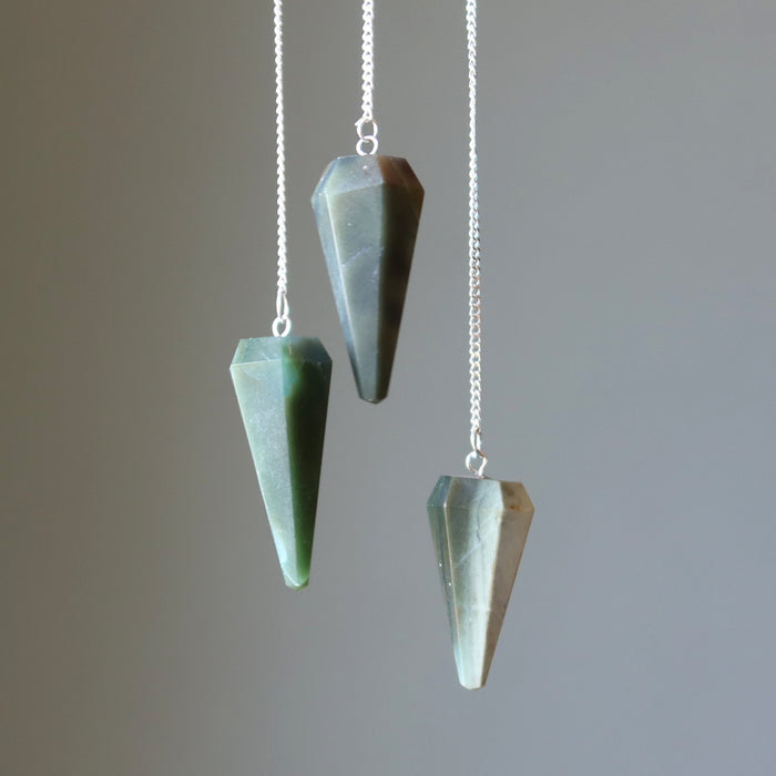 three green aventurine pendulums