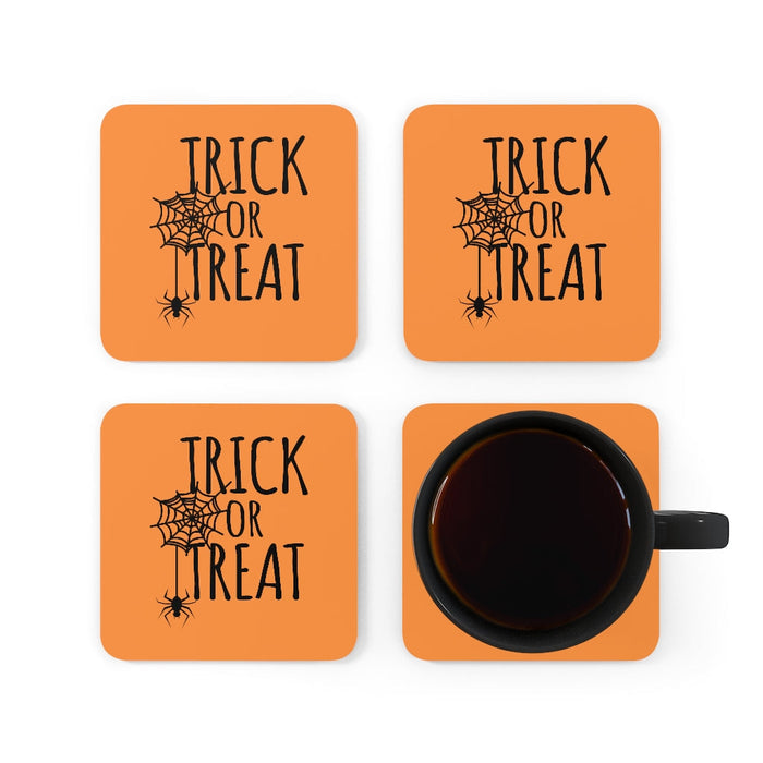 Halloween Coaster Set, Trick or Treat Coasters, Fall Coaster Set Home Decor