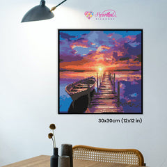 Harbor Glow Diamond Painting Kit-30x30cm (12x12 in)-Heartful Diamonds