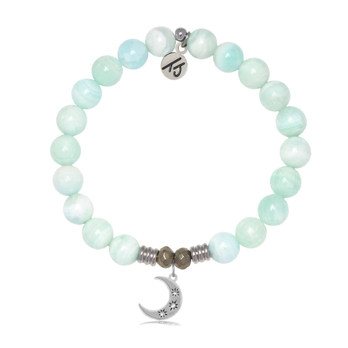 Hemimorphite Gemstone Bracelet with Friendship Stars Sterling Silver Charm