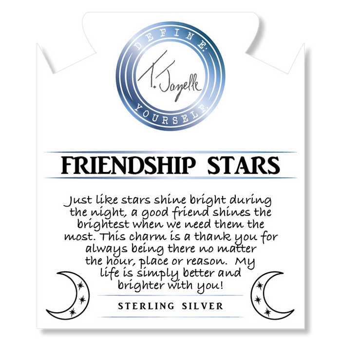 Hemimorphite Gemstone Bracelet with Friendship Stars Sterling Silver Charm