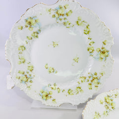 Hermann Ohme Eglantine Plates Set of 2 Green Blue Floral