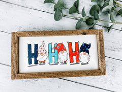 HO HO HO Gnome Christmas Subway Tile Sign