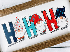 HO HO HO Gnome Christmas Subway Tile Sign